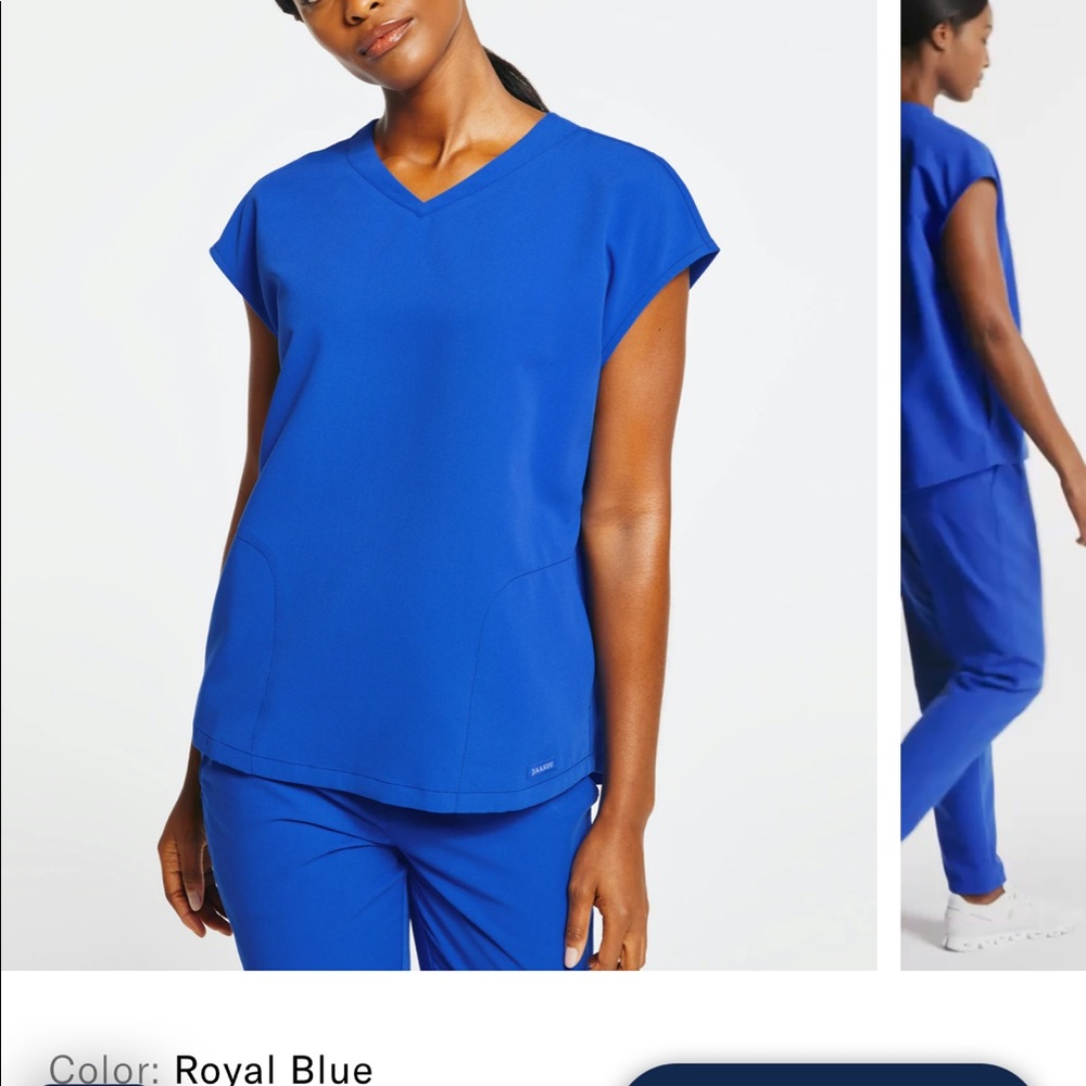 Jaanuu cap sleeve two pocket scrub top-M